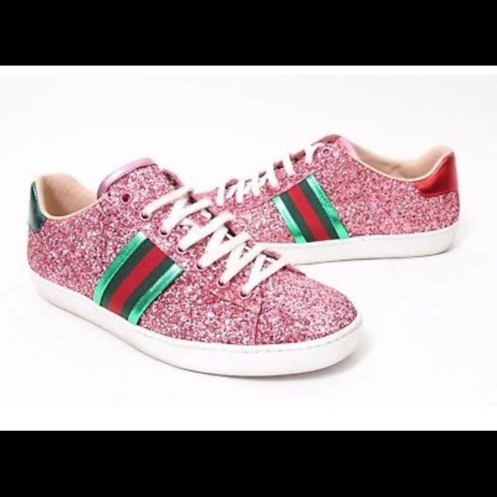 Pink Glitter Gucci Sneakers 💖